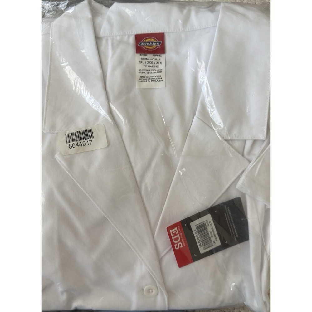 Dickies Women's Modern Classic Medical Lab Jacket, size 2XL, NWT-White